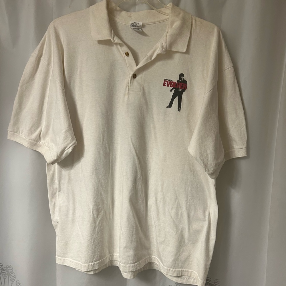 John Legend Gildan White Polo Shirt with Revolver Graphic. XL - Picture 4 of 9